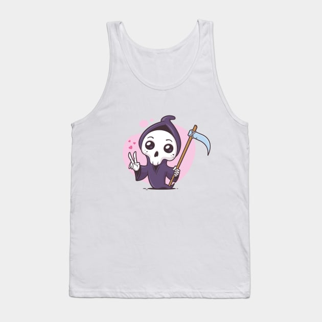 Kawaii Grim Reaper Tank Top by zoljo